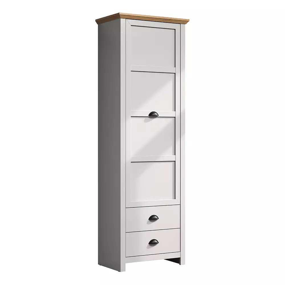 Lomadox Flur Garderobenschrank in lichtgrau mit Artisan Eiche Nb. LICATA-19, B/H/T ca. 65/201/41 cm Saisonale Angebote