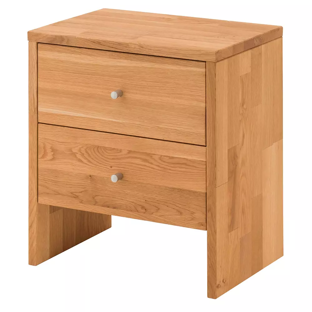 Lomadox Flur Kommode Eiche Massivholz, 2 Schubladen CUENCA-137 Kauf eins, bekomm eins gratis