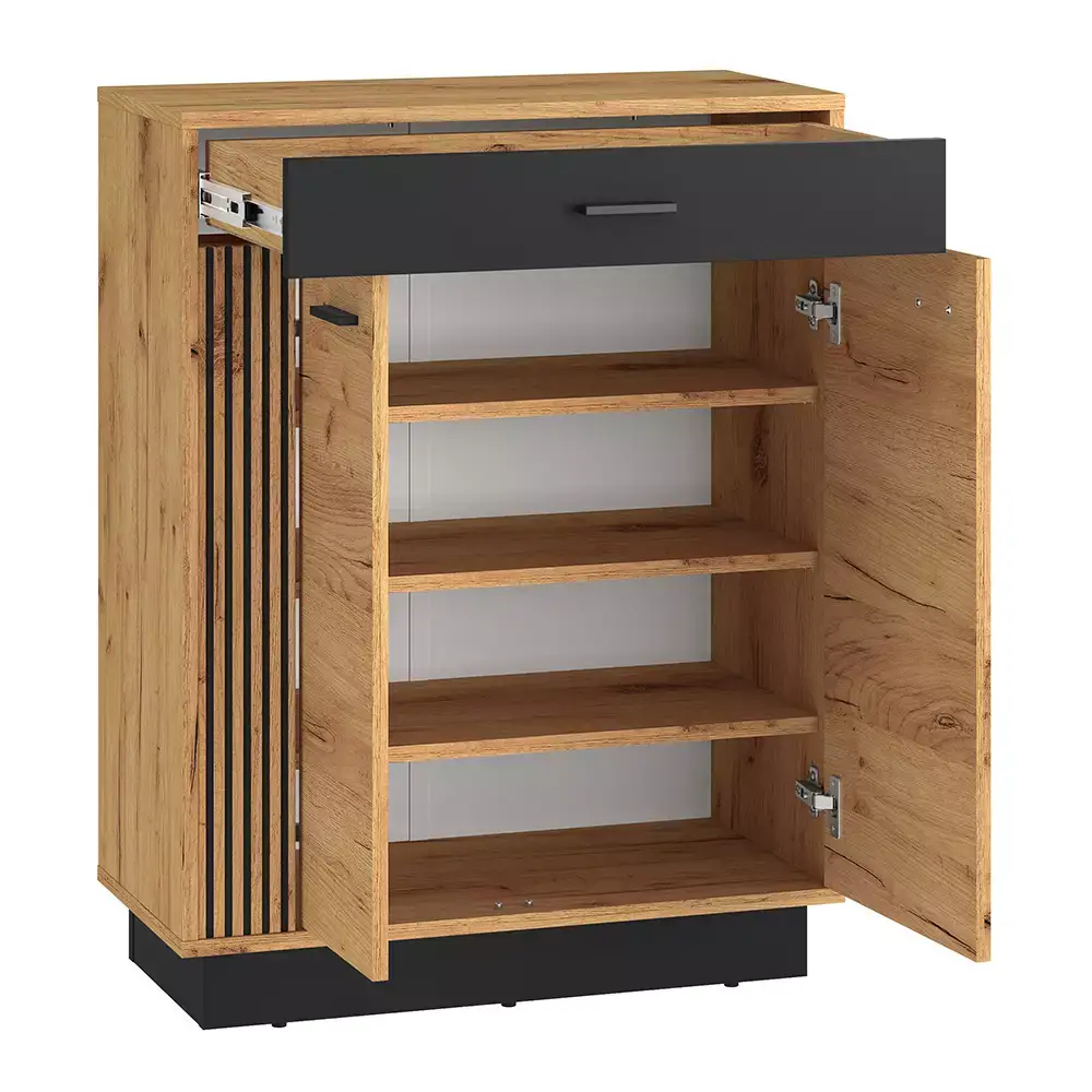 Lomadox Flur Kommode Sideboard in Cold Craft Eiche VINICA-131 VIP-Rabatte