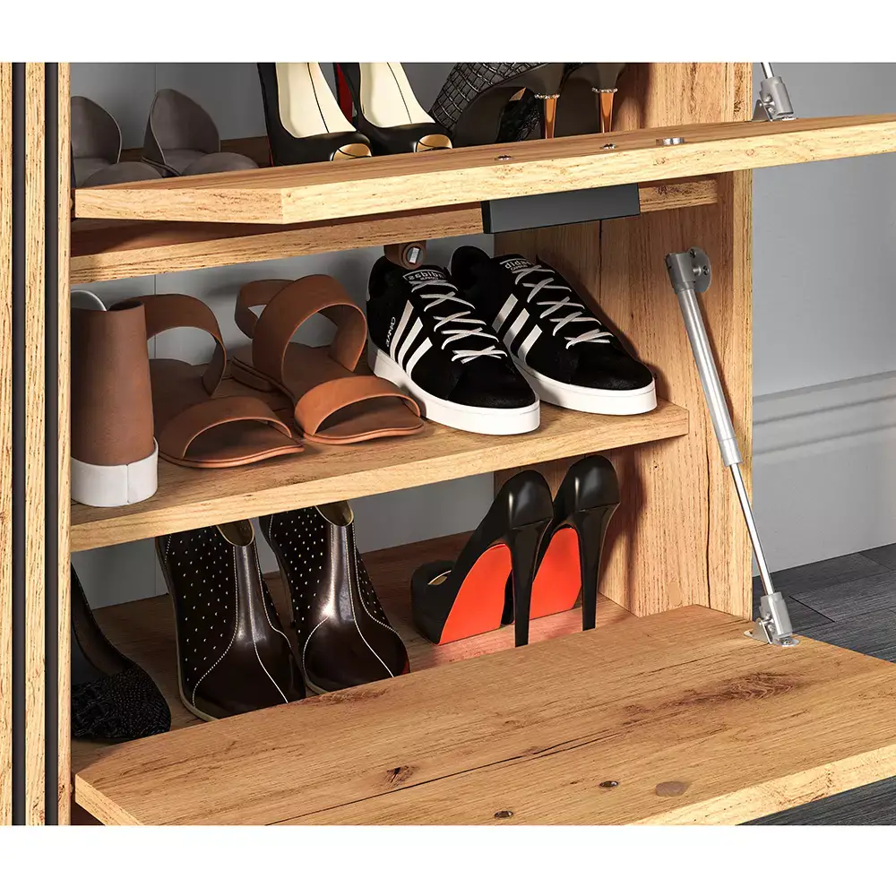 Lomadox Flur Schuhschrank in Gold Craft Eiche VINICA-131 Zeitbegrenzte Promotion