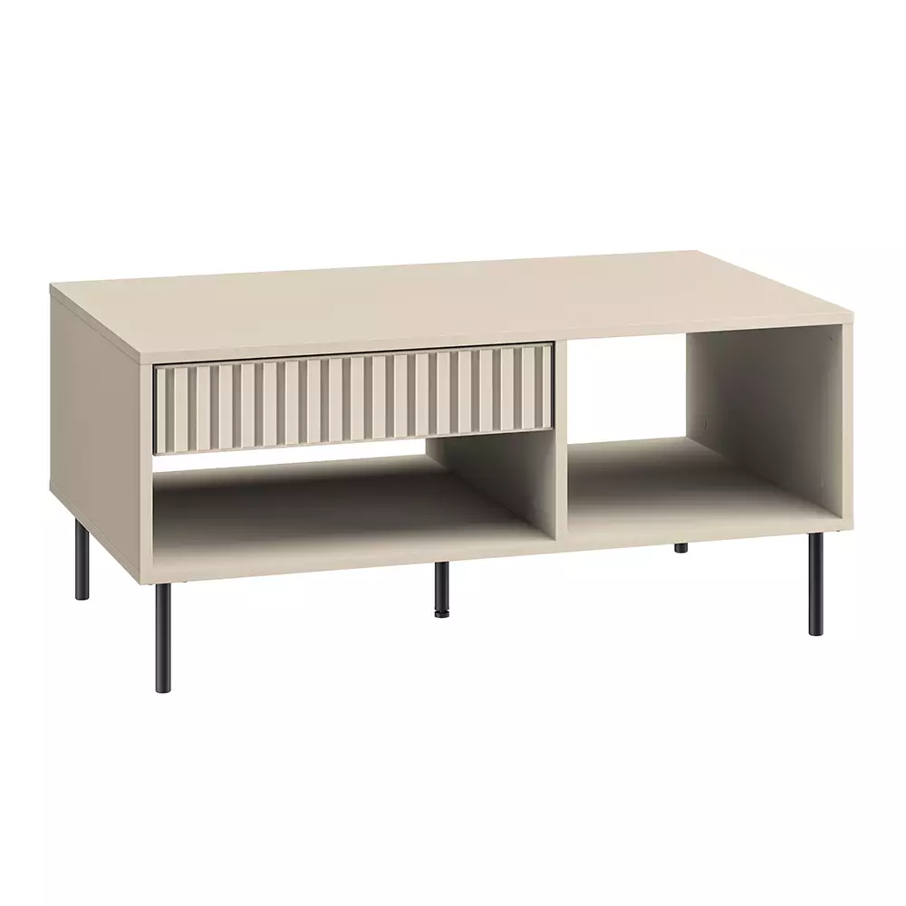 Lomadox Couchtisch SALOU-131 in kaschmir matt, Schublade mit Softclose, B/H/T ca. 100/48/60 cm Sonderangebot der Fabrik