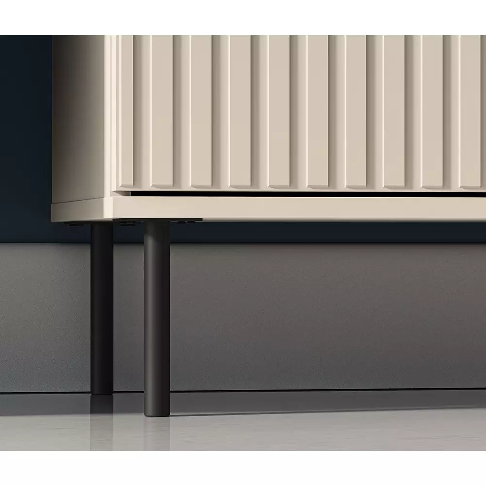 Lomadox Sideboard SALOU-131 in kaschmir matt in Rillenoptik mit goldfarbenen Griffen, B/H/T ca. 160/85/40 cm 50% Rabatt mit kostenlosem Versand