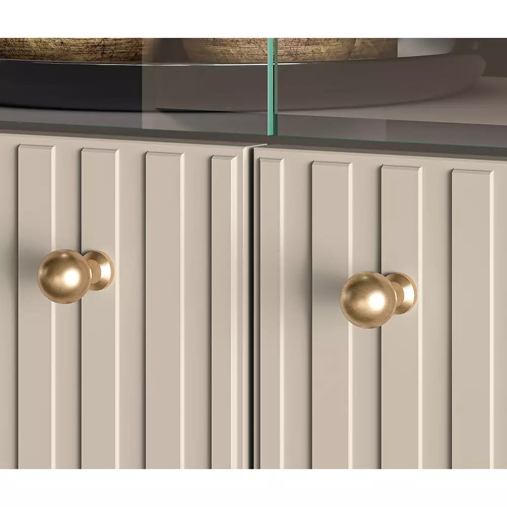 Lomadox Vitrinenschrank SALOU-131 in kaschmir matt, B/H/T ca. 92/151/40 cm Begrenzt auf 3 Tage