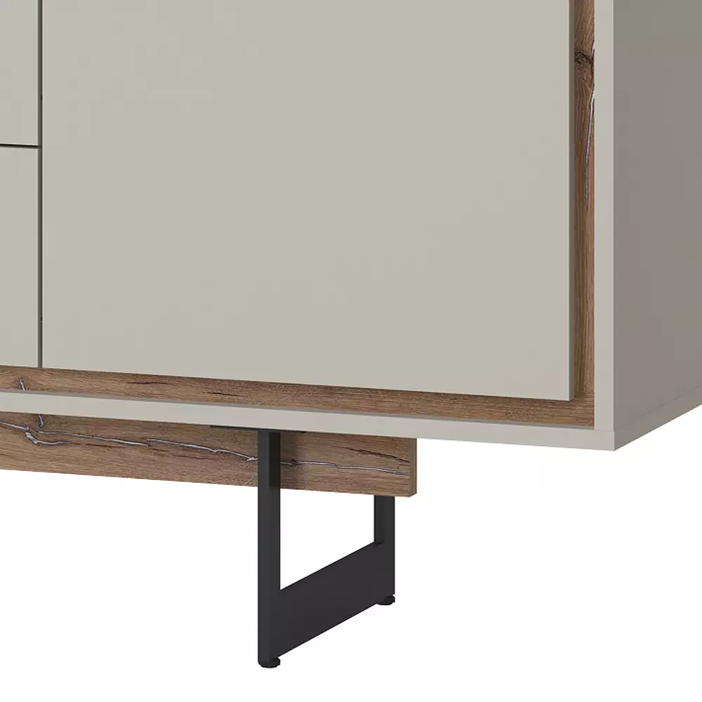 Lomadox Wohnzimmer Set Sideboard mit Wandboard in grau und Flagstaff Eiche Nb. RAMVIK-129 Hotsell