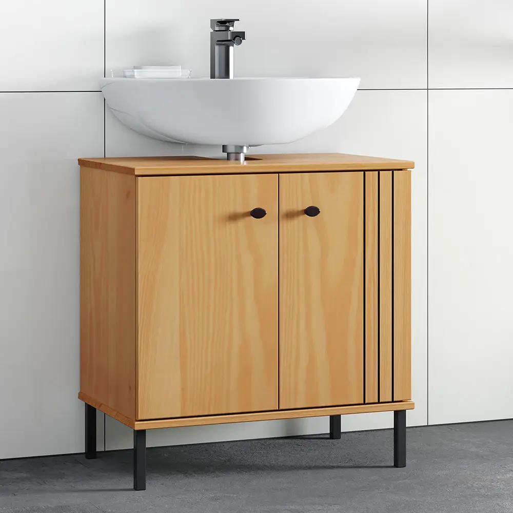 Lomadox Badmöbel WILLOW-69 in Kiefer massiv eichefarbig - selbst zusammenstellen Flash Sale