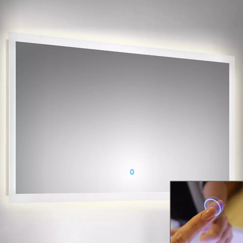 Lomadox LED Spiegel 140cm mit Touch Bedienung B x H x T ca. : 140 x 60 x 3,2 cm Black Friday
