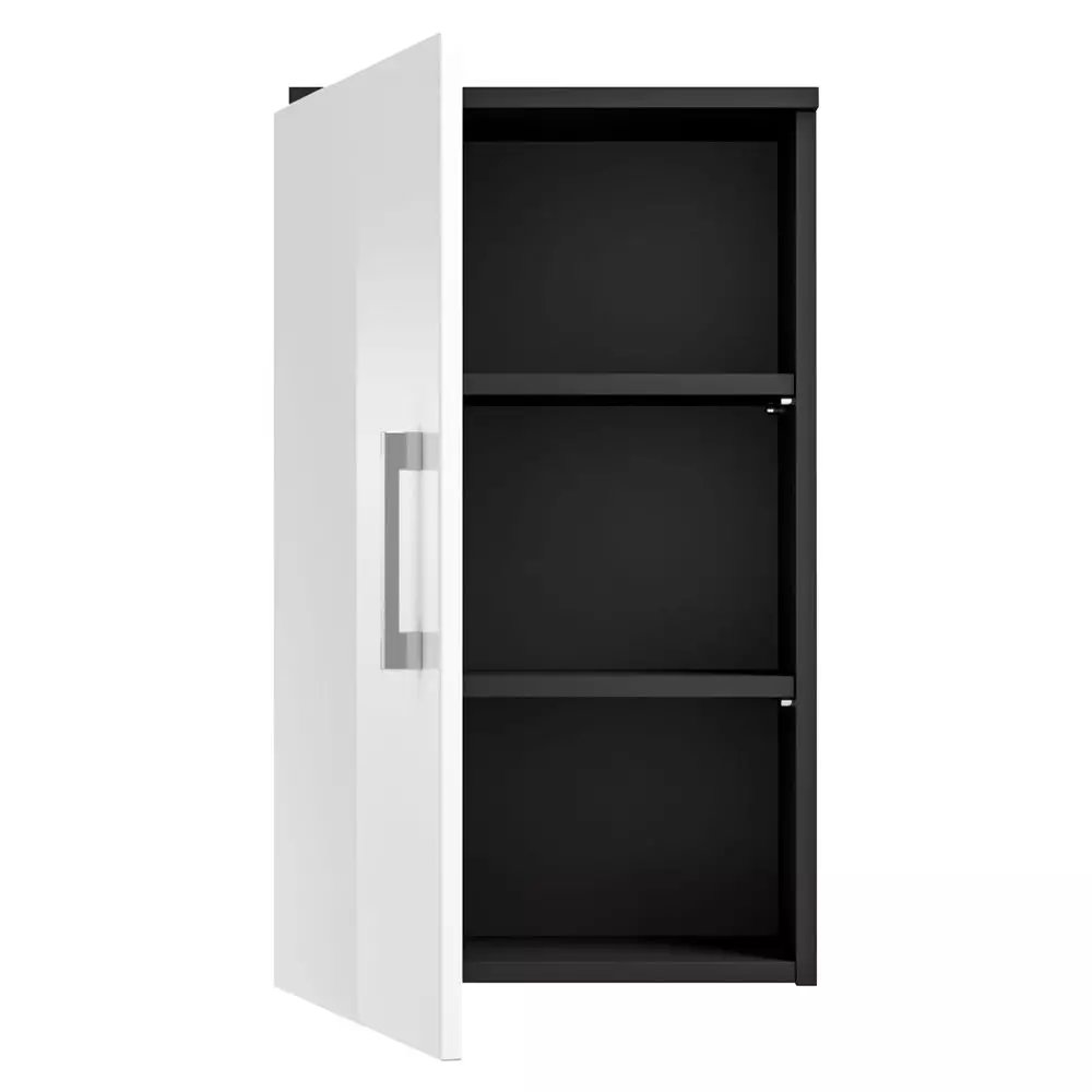 Lomadox Hängeschrank RIMAO-100 Hochglanz weiß, anthrazit, B x H x T ca.: 40 x 68 x 20 cm Vatertagsangebot