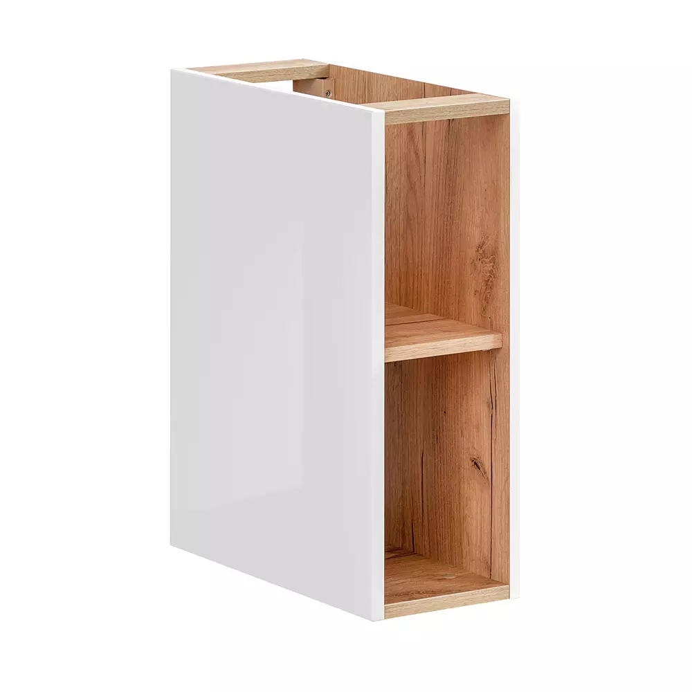 Lomadox Badezimmer Set weiß Hochglanz mit Keramik-Doppel-Waschtisch TOSKANA-56 LED-Touch-Spiegel, BxHxT ca. 260/190/46cm Begrenzte Freigabe
