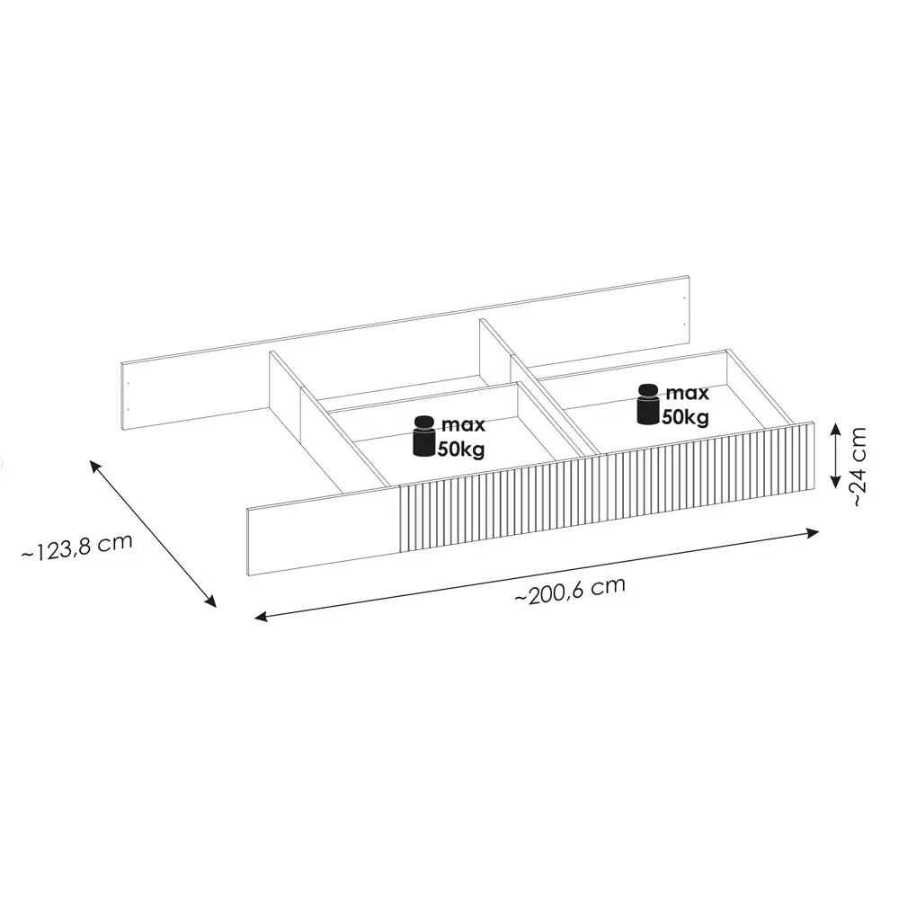Lomadox Bettschublade Eiche RISBY-129 Discount Store für neue Produkte