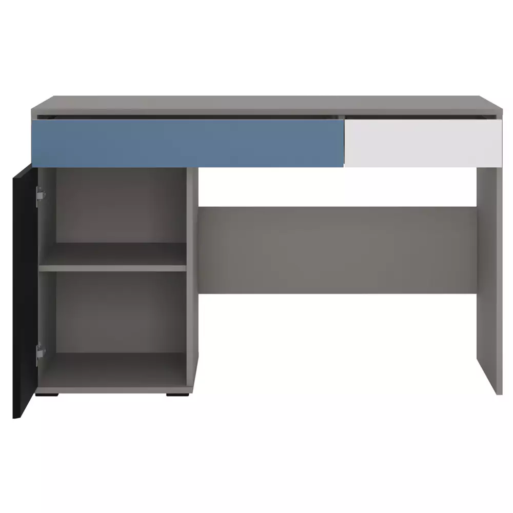 Lomadox Jugendzimmer Schreibtisch LIIVA-129 in grau mit schwarz, weiß, blau, B/H/T: ca. 124,4/76/60,1 cm Begrenzt auf 3 Tage