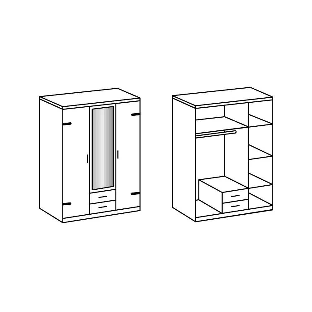 Lomadox Jugendzimmer Set 6-teilig mit Bett 140cm 2 Bettschubkästen Kleiderschrank EVERTON-43 Schreibtisch mit Rollcontainer Speichern exportieren