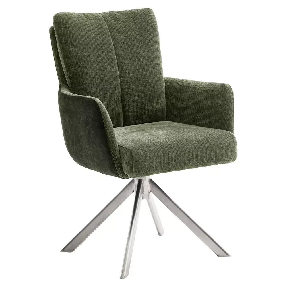 Lomadox Armlehnenstuhl Esszimmer 2er Set SVELVIK-05 in olive, B/H/T ca. 61/92/67 cm Fabrikverkauf