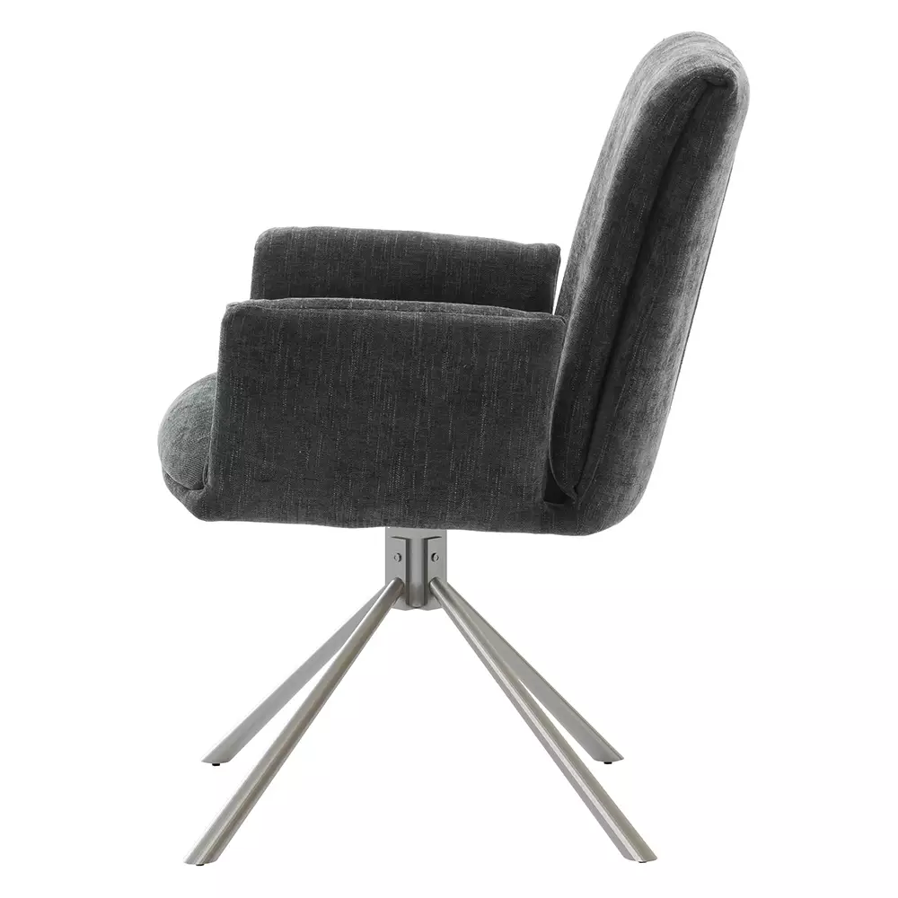 Lomadox Armlehnenstühle Esszimmer 2er Set in anthrazit SVELVIK-05, B/H/T ca. 61/86/63 cm Blitzverkäufe