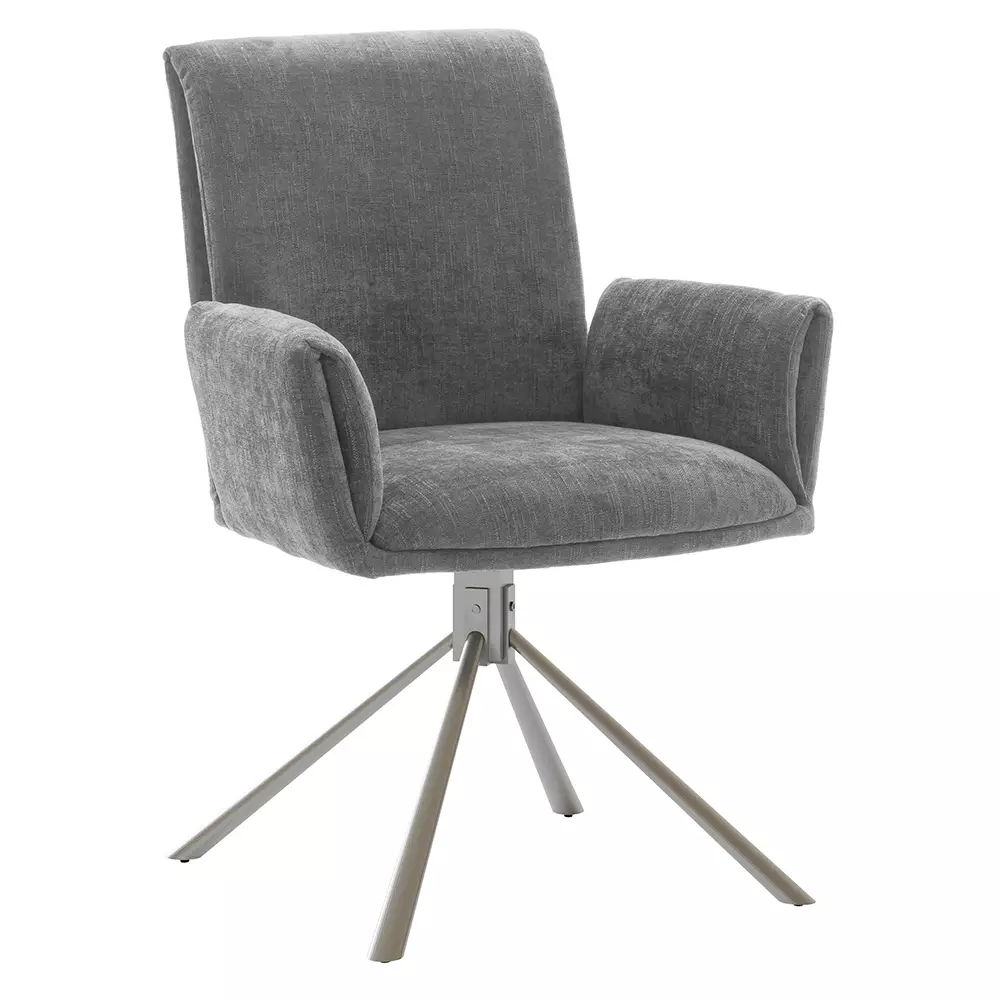 Lomadox Armlehnenstühle Esszimmer 2er Set in grau SVELVIK-05, B/H/T ca. 61/86/63 cm Kostenloser Versand