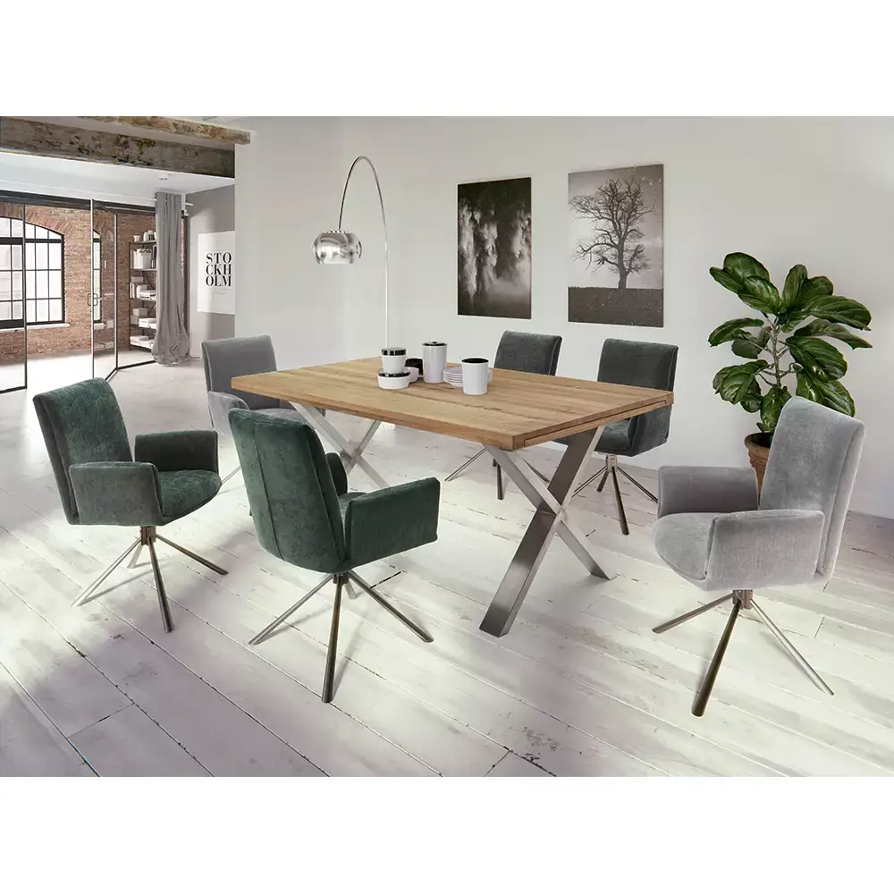 Lomadox Armlehnenstühle Esszimmer 2er Set in grau SVELVIK-05, B/H/T ca. 61/86/63 cm Kostenloser Versand