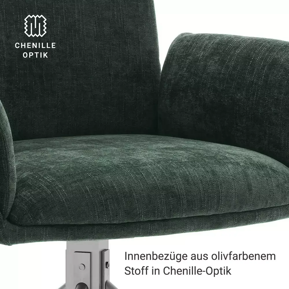 Lomadox Armlehnenstühle Esszimmer 2er Set in olive SVELVIK-05, B/H/T ca. 61/86/63 cm Limitierter Zeitrabatt