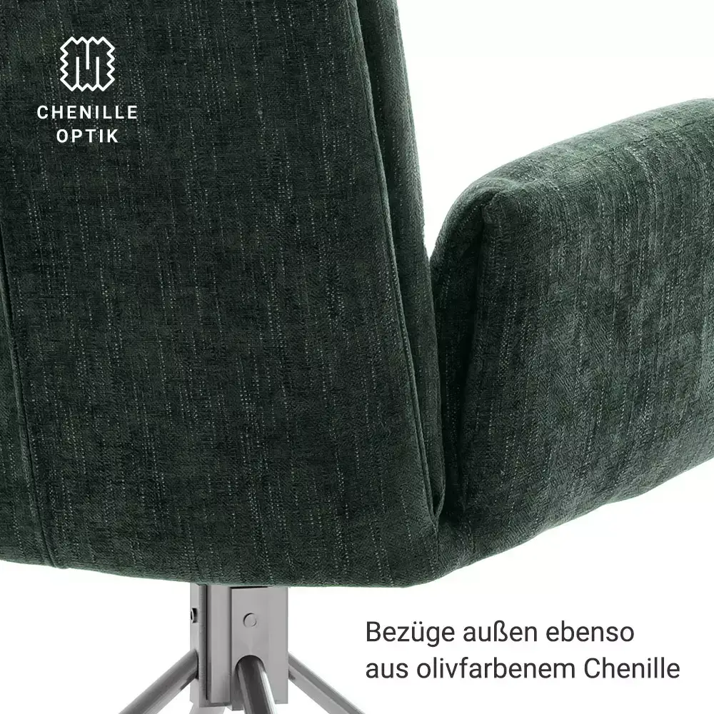 Lomadox Armlehnenstühle Esszimmer 2er Set in olive SVELVIK-05, B/H/T ca. 61/86/63 cm Limitierter Zeitrabatt