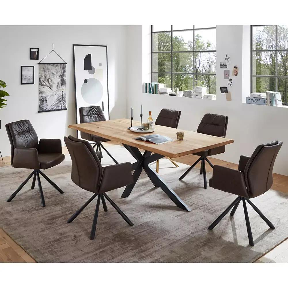 Lomadox Armlehnstuhl, drehbar, Mikrofaser in braun NEWBURGH-119 Fabrik Onlineshop