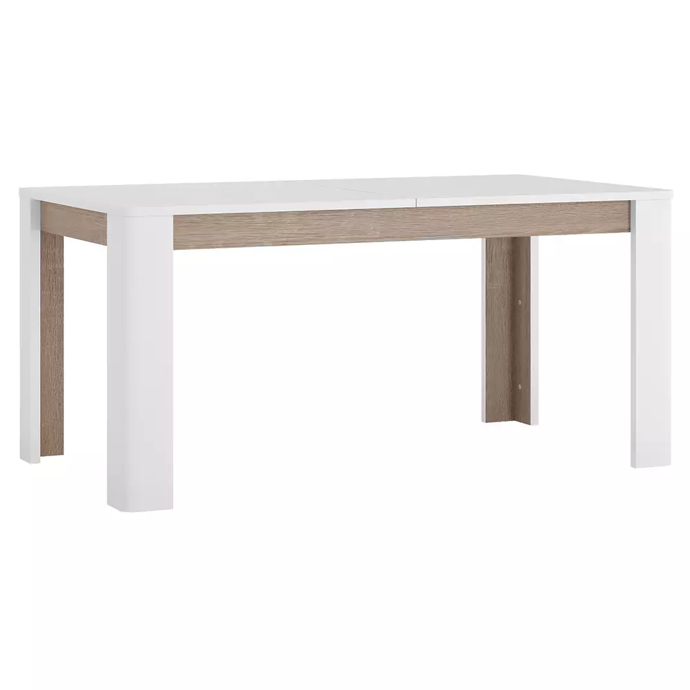 Lomadox Ausziehbarer Esstisch, 160/200 cm, LEGNICA-129 in weiß Hochglanz mit Trüffel Eiche Nb., B/H/T ca. 160/75/90 cm Begrenztes Angebot