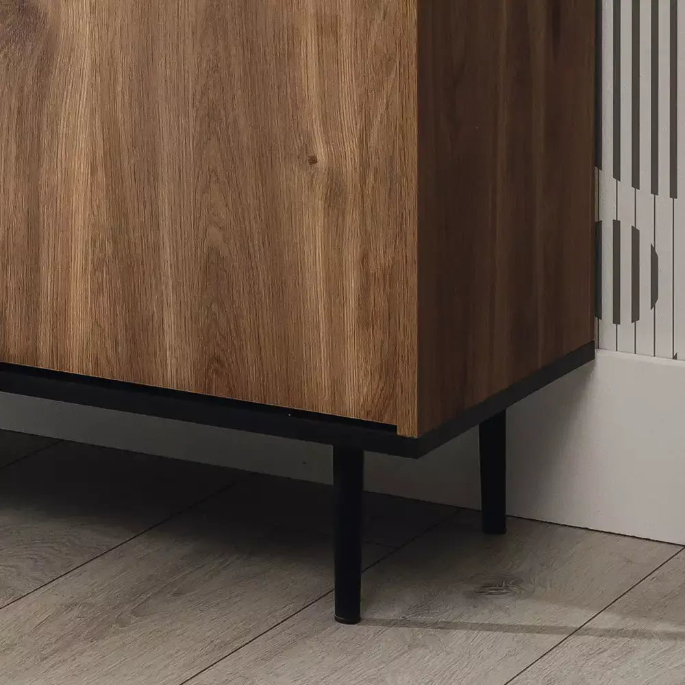 Lomadox Barschrank in Eiche Nb. VAREDO-132 Wohnzimmer Möbel im modernen Vintage Design, B/H/T ca. 90/140/40 cm Saisonschlussverkauf
