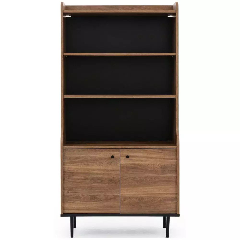 Lomadox Bücherregal Schrank in Eiche Nb. VAREDO-132 Wohnzimmer Möbel im modernen Vintage Design, B/H/T ca. 80/160/45 cm Black Friday