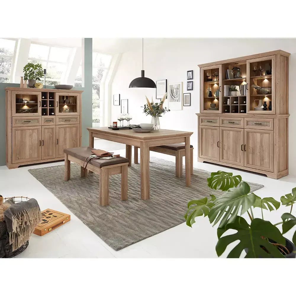 Lomadox Buffet-Aufsatz mit Beleuchtung, Eiche, VADUZ-36 Cyber Monday