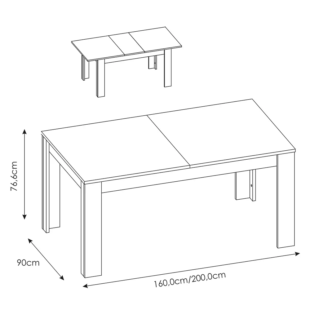 Lomadox Esstisch 160 cm, erweiterbar auf 200 cm, in weiß Hochglanz LYNDHURST-129, B/H/T ca. 160-200/77/90 cm Online Outlet