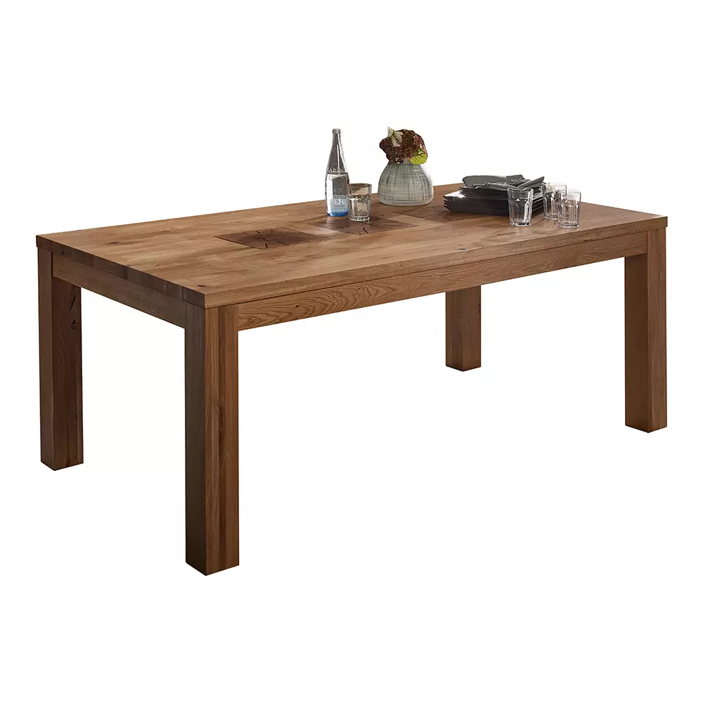 Lomadox Esstisch 160x90cm, Wildeiche massiv geölt, WINNIPEG-69 Exklusive Angebote
