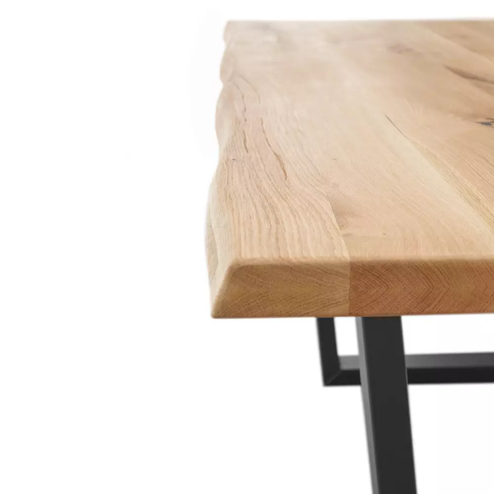 Lomadox Esstisch 180x100cm, Eiche massiv geölt mit Baumkante, NEWBURGH-119 Blitzangebot