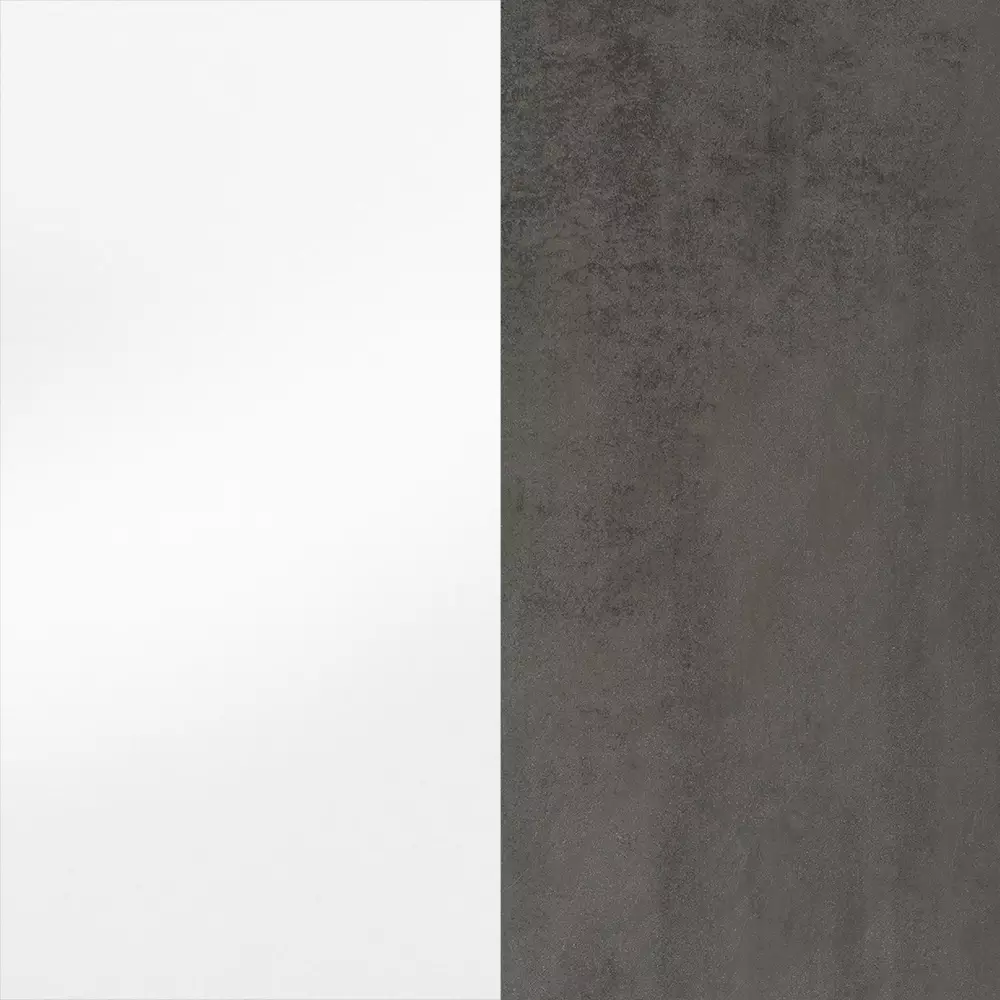 Lomadox Backofen-Umbauschrank 60 cm in Hochglanz weiß, Arbeitsplatte Betonoptik MARSEILLE-03 Kauf eins, bekomm eins gratis