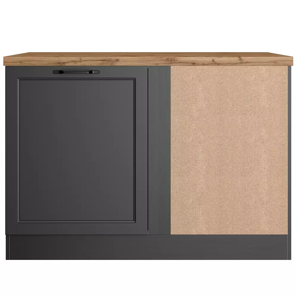 Lomadox Eckunterschrank 120 cm in grau, Arbeitsplatte Eiche, MONTERREY-03 Riesige Ersparnisse