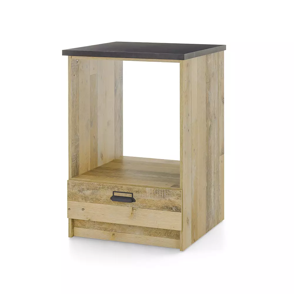Lomadox Einbauherdschrank SHELTON-61 in Old Style hell mit anthrazit Wochenangebot