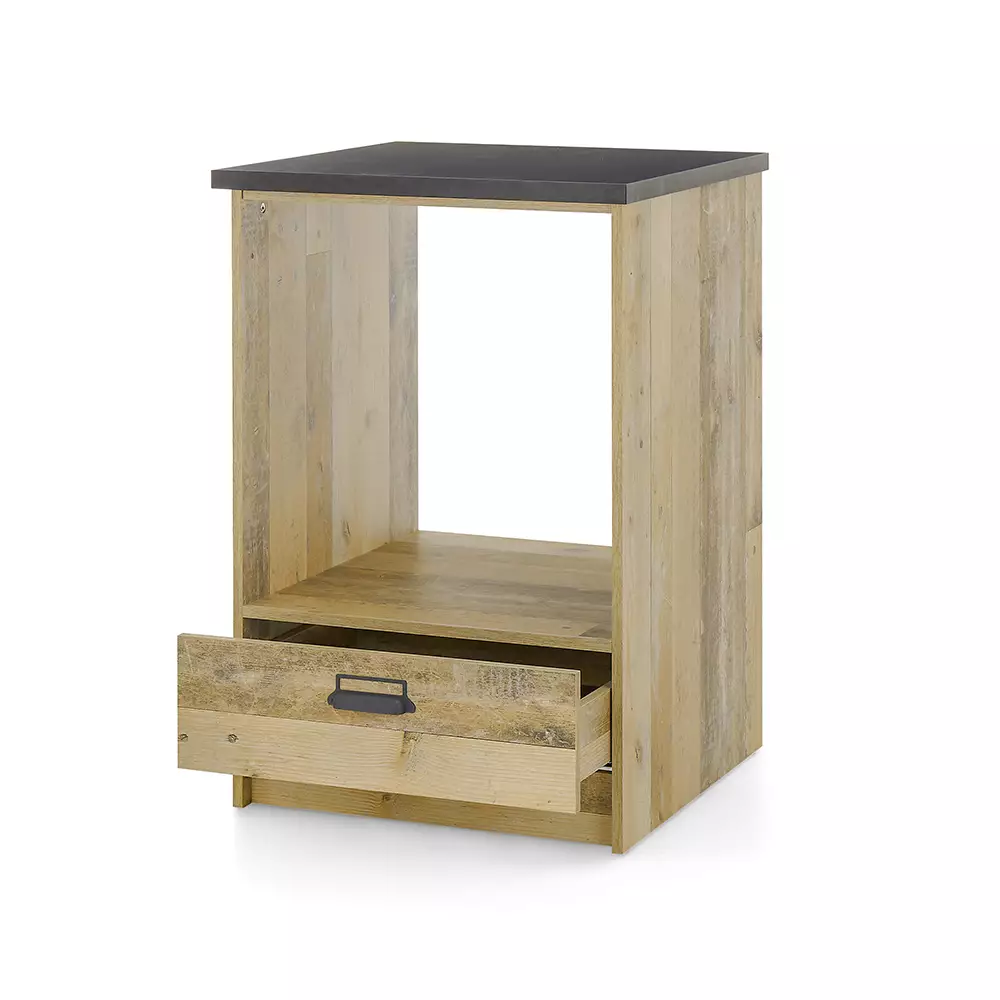 Lomadox Einbauherdschrank SHELTON-61 in Old Style hell mit anthrazit Wochenangebot