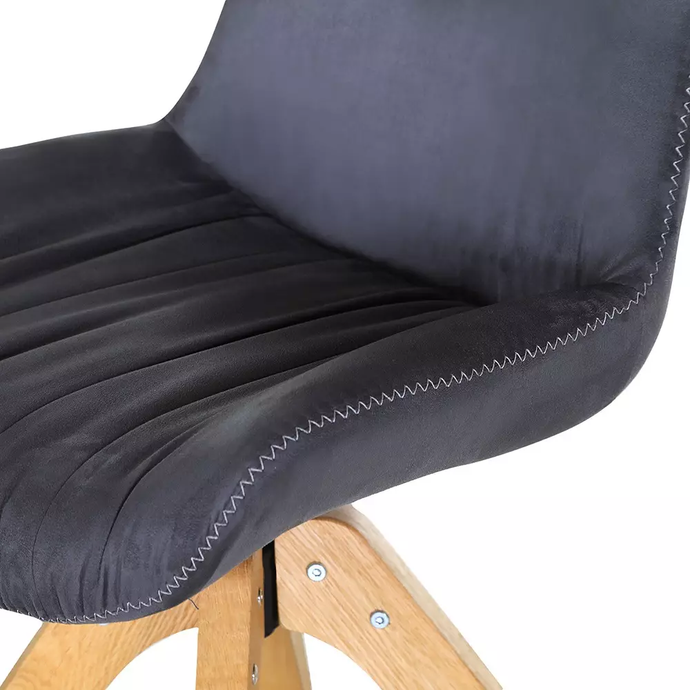 Lomadox Esszimmerstuhl 2er-Set Kunstleder in dunkelgrau TARRAS-123 mit Stativgestell in Eiche, 360° drehbar, B/H/T: ca. 55/84/60 cm Letzte 3 Tage