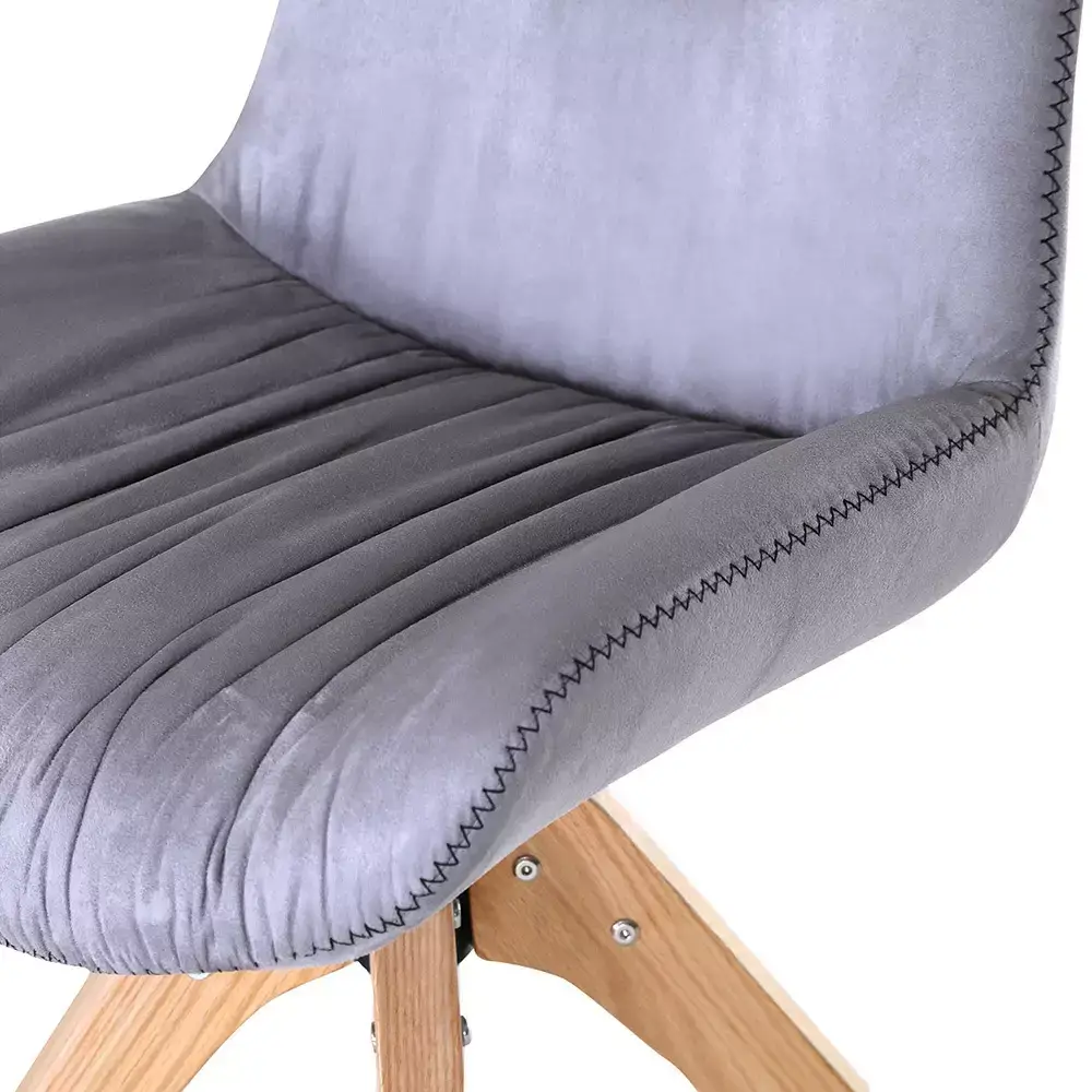 Lomadox Esszimmerstuhl 2er-Set Kunstleder in grau TARRAS-123 mit massivem Stativgestell in Eiche, 360° drehbar, B/H/T: ca. 55/84/60 cm JETZT KAUFEN