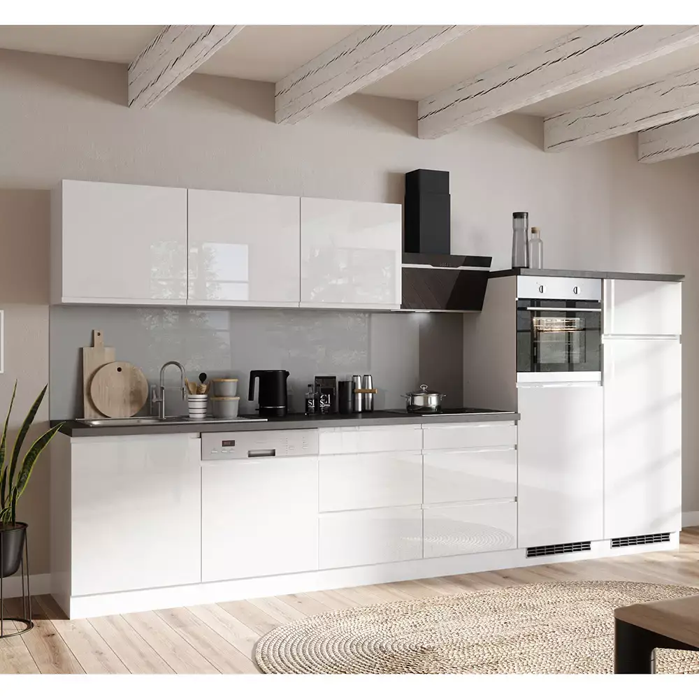 Lomadox Hängeschrank 60 cm in Hochglanz weiß MARSEILLE-03 Letzte 2 Tage
