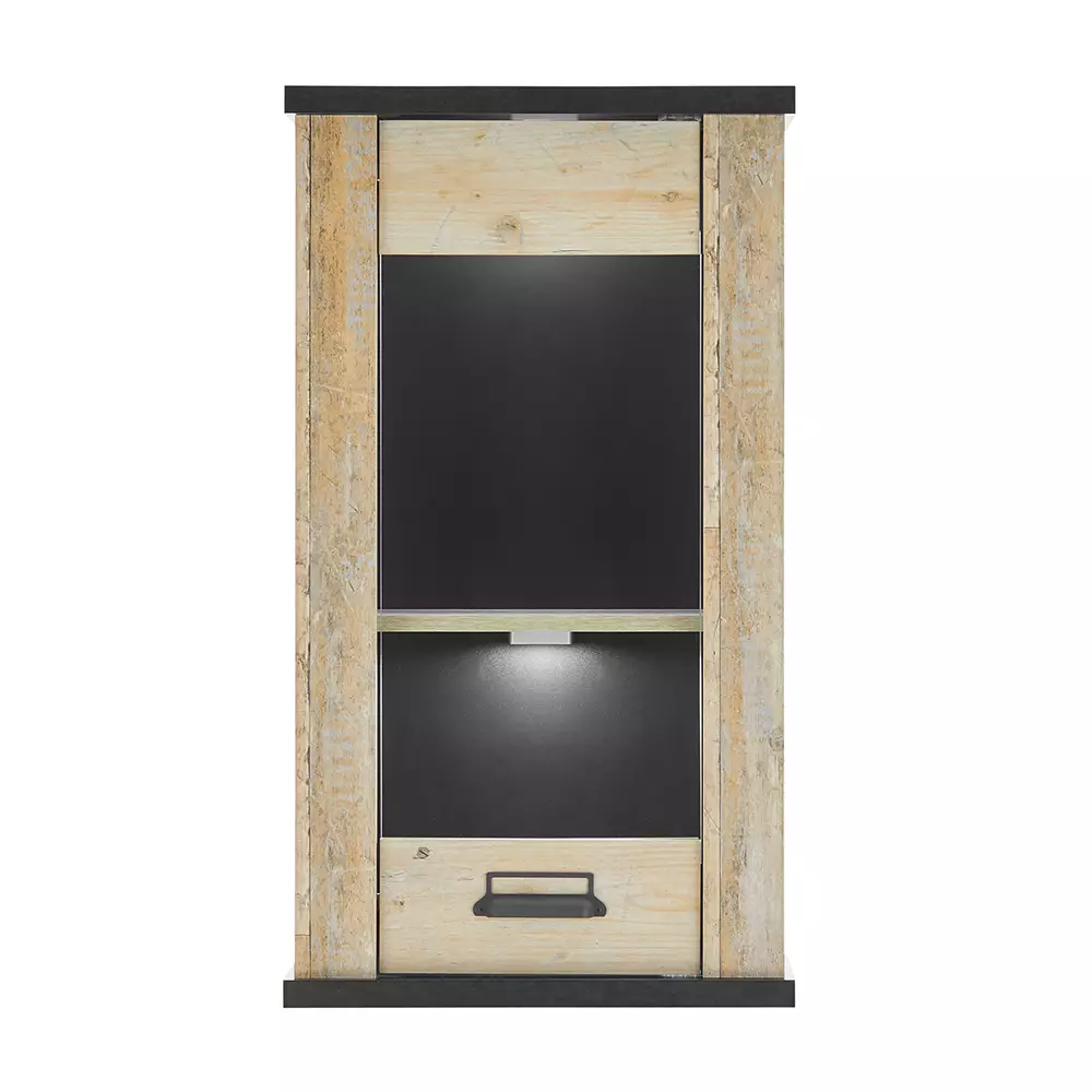 Lomadox Hängeschrank inkl. Tür mit Glasapplikationen SHELTON-61 in Old Style hell Nb. mit anthrazit, B/H/T ca. 50/90/31 cm Bis zu 65% Rabatt
