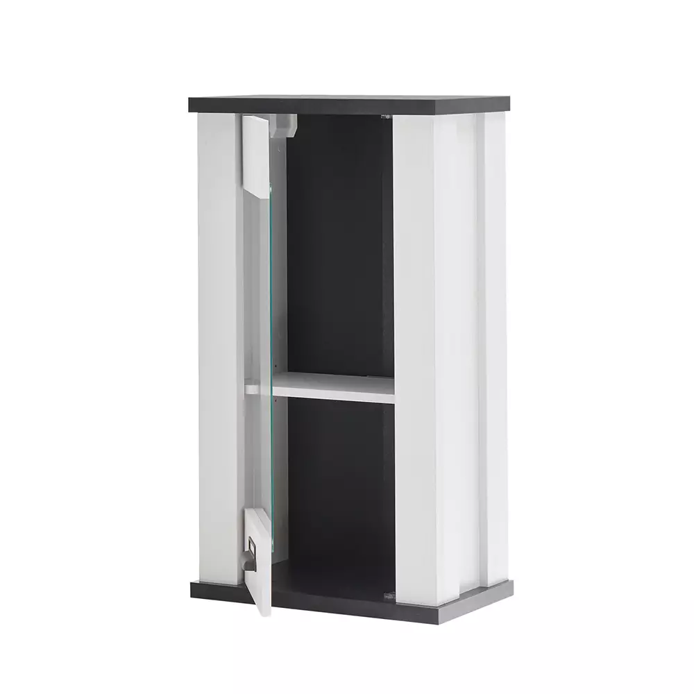 Lomadox Hängeschrank inkl. Tür mit Glasapplikationen SHELTON-61 in Pinie weiß Nb. mit anthrazit, B/H/T ca. 50/90/31 cm Nur für heute