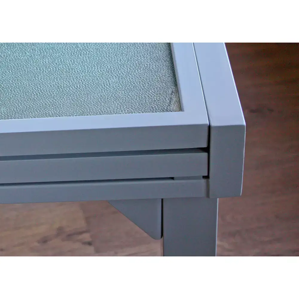 Lomadox Ausziehtisch mit Glasplatte GARDA-120 in grau, B/H/T: ca. 90-180/75/90 cm Hotsell