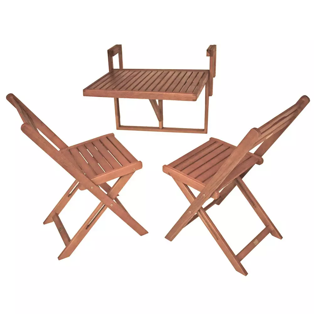 Lomadox Balkon-Hängetisch GARDA-120 aus Eukalyptus, B/H/T: ca. 64/44-52/65 cm Meist gekauft