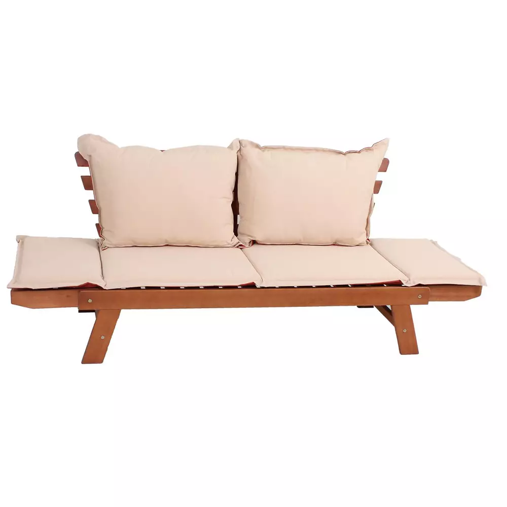 Lomadox Bank mit umklappbaren Armlehnen GARDA-120 aus Eukalyptus, B/H/T: ca. 195/75/72 cm Flash Sale