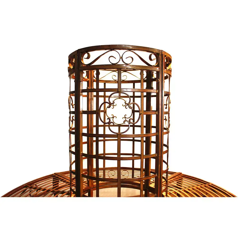 Lomadox Baumbank in Rost-Bronze Optik GARDA-120, B/H/T: ca. 121/112/121 cm Exklusivangebot