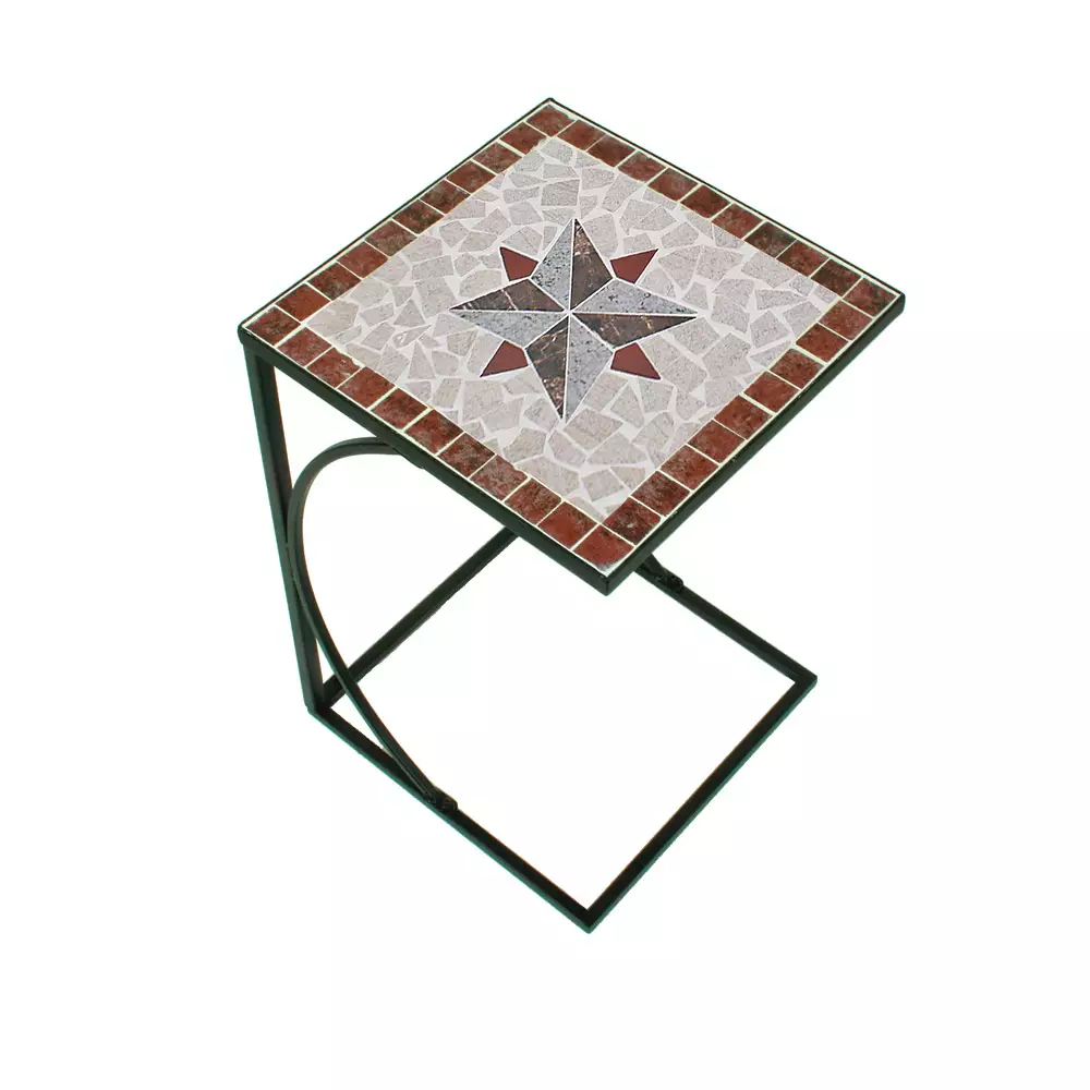 Lomadox Beistelltisch mit Mosaik GARDA-120 in braun/grau/rot/beige, B/H/T: ca. 35/53/35 cm Cyber Monday