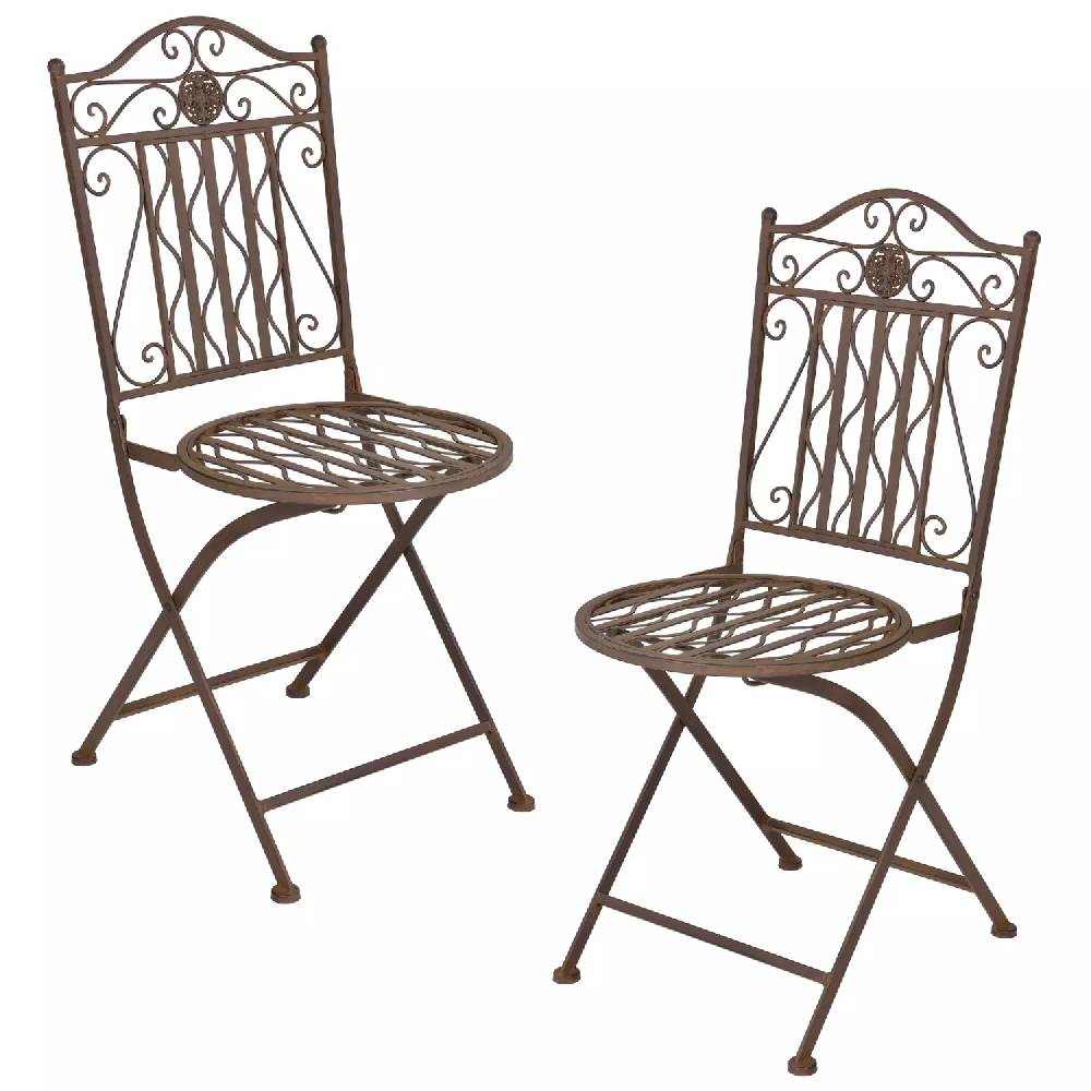Lomadox Bistro Set in Edelrost-Braun DUBLIN-100, 3-teilig, mit rundem Tisch Jubiläumsangebot