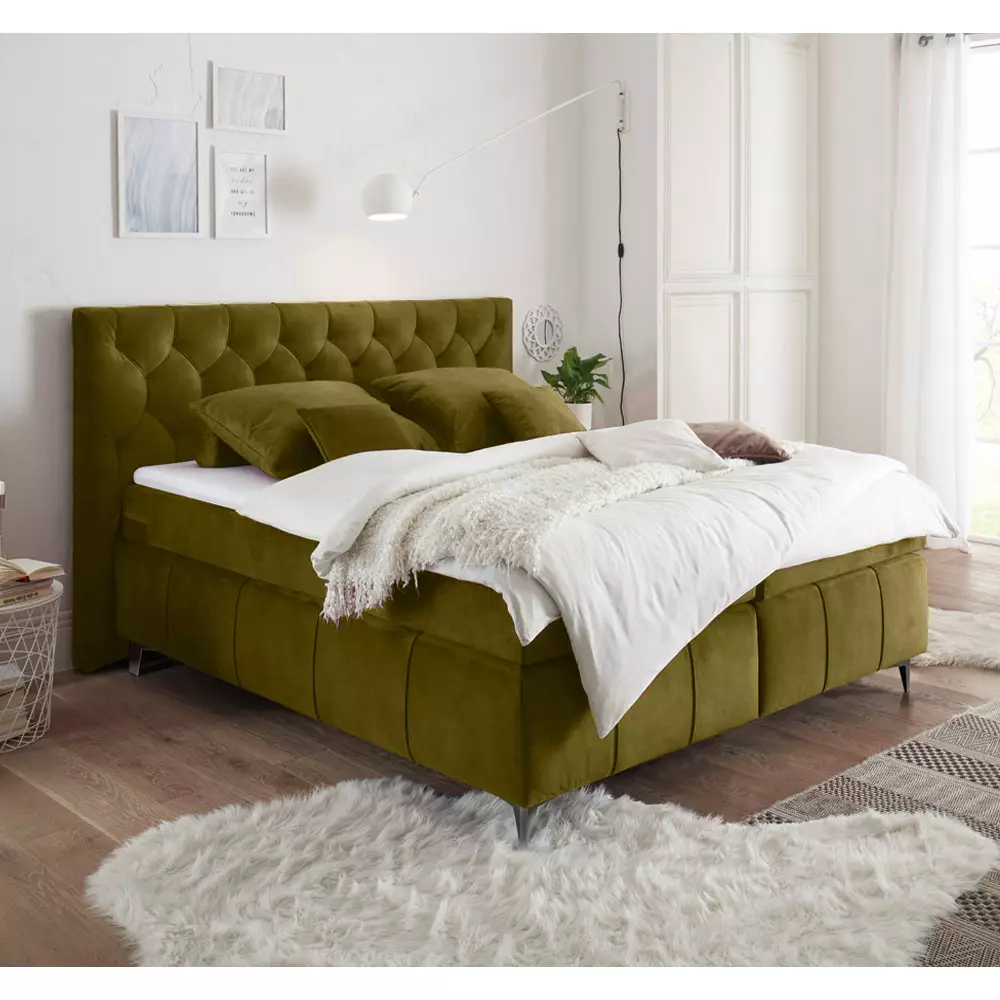 Lomadox Boxspringbett 180x200 cm PETARE-09 in 9 modernen Farben und Härtegrad H2 Top Angebot