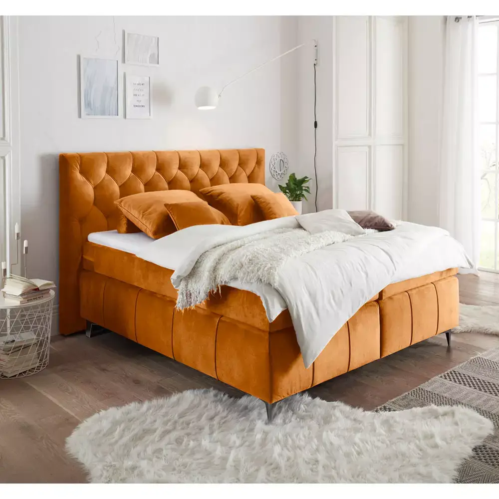 Lomadox Boxspringbett 180x200 cm PETARE-09 in 9 modernen Farben und Härtegrad H2 Top Angebot