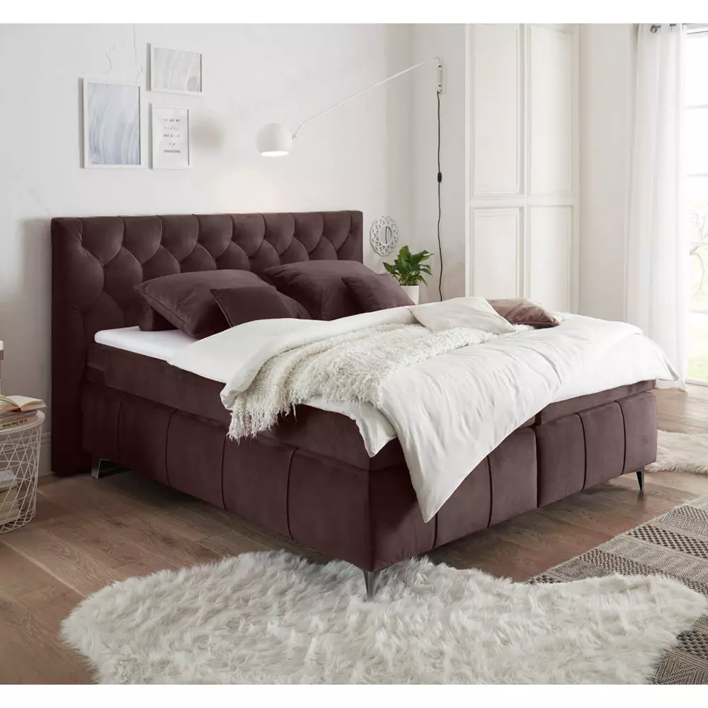Lomadox Boxspringbett 180x200 cm PETARE-09 in 9 modernen Farben und Härtegrad H2 Top Angebot