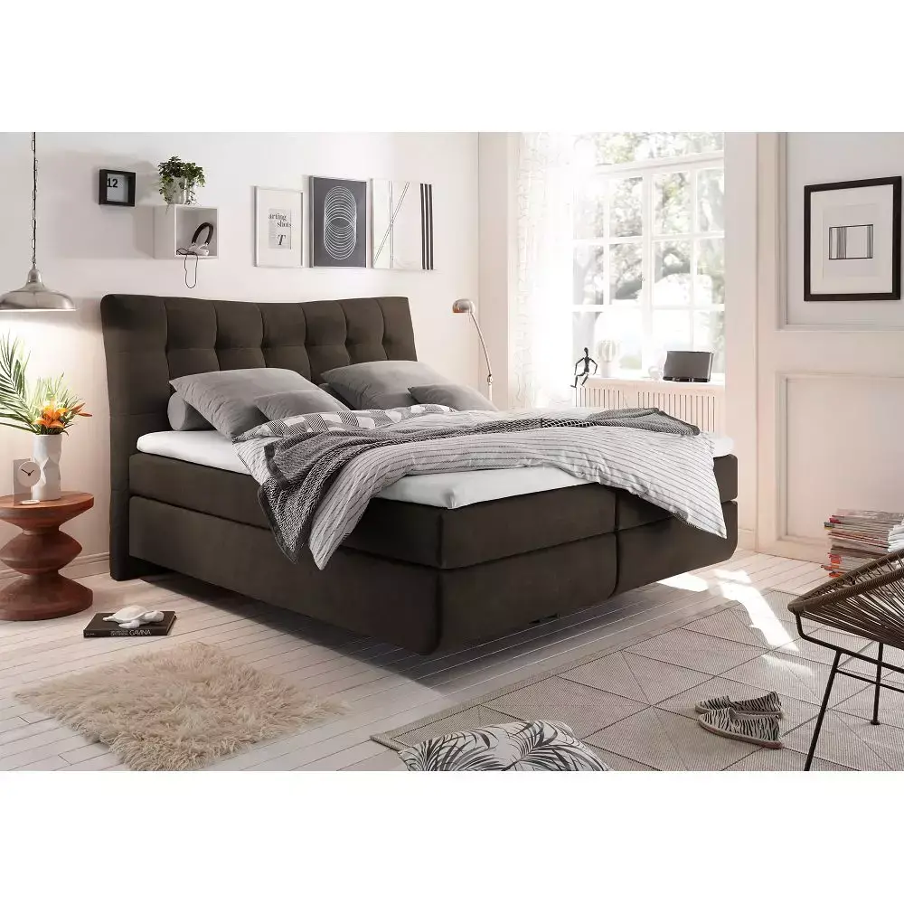 Lomadox Boxspringbett 180x200 cm in der Farbe stone, optionale elektrische Verstellung, Topper, Matratze wählbar Zeitlich begrenztes Angebot