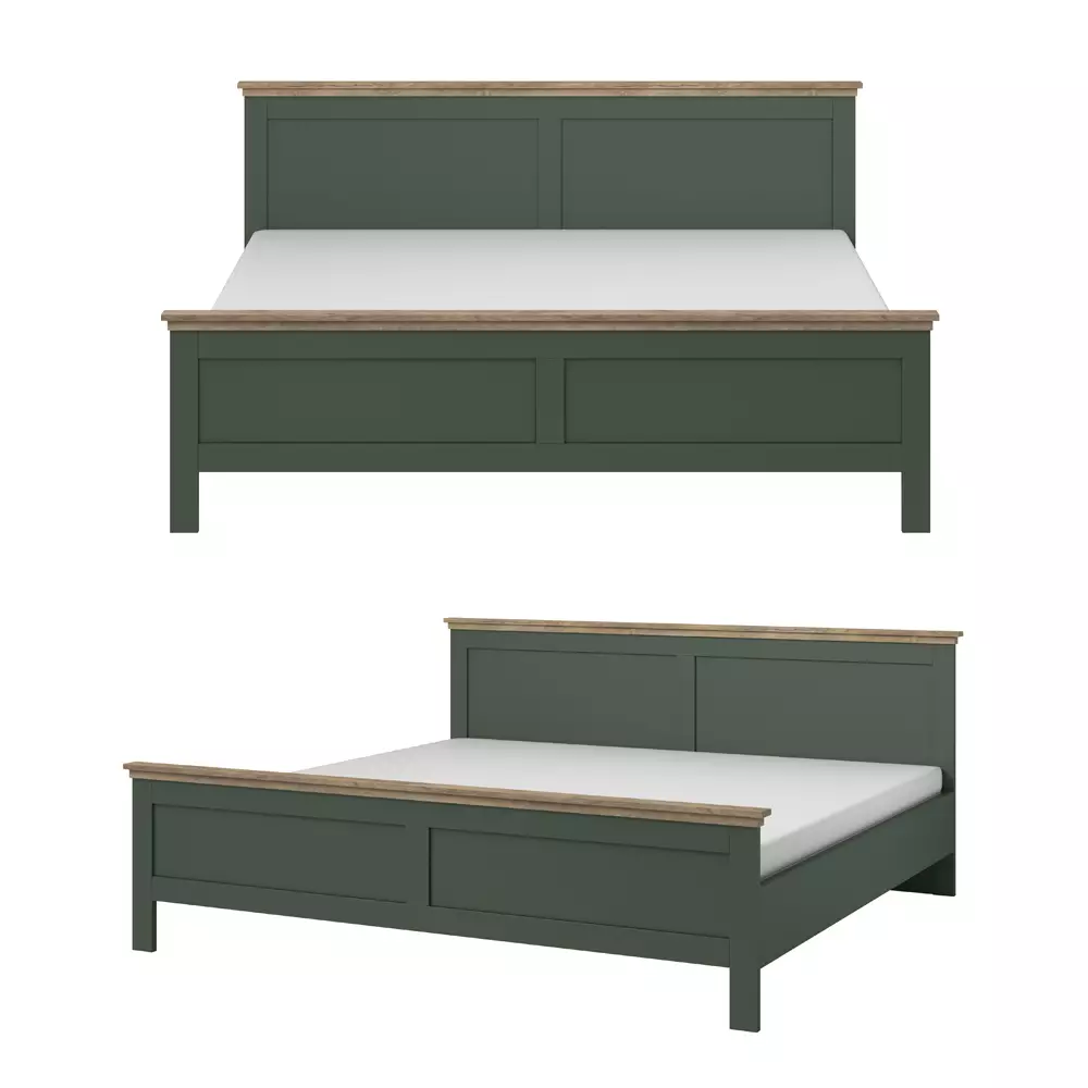 Lomadox Schlafzimmer Komplett Set EPSOM-83 Doppelbett Liegefläche 160 x 200 cm, in grün mit Lefkas Eiche Nb Exklusive Angebote