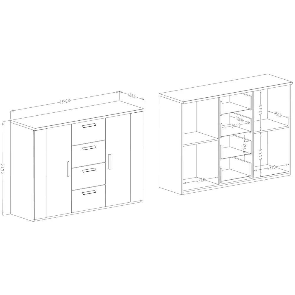 Lomadox Kleiderschrank mit Kommode SOLMS-83 in Artisan Eiche Nb. mit schwarz Kauf eins, bekomm eins gratis